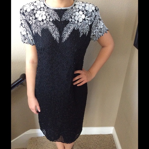 Vintage Swee Lo Silk Beaded Sequin Dress - Picture 2 of 4