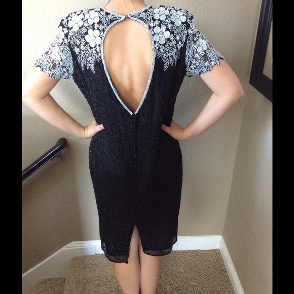 Vintage Swee Lo Silk Beaded Sequin Dress - Picture 4 of 4