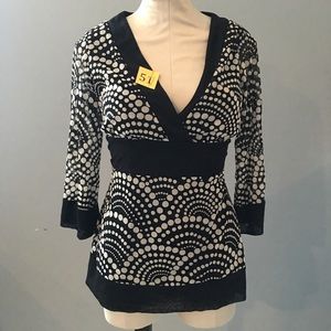 Black & white layered mesh w/ attached black tie.