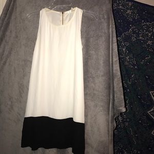 black/white block dress