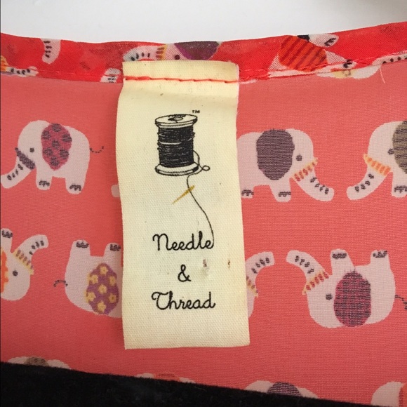 Shear red top with colorful elephants - Picture 3 of 3