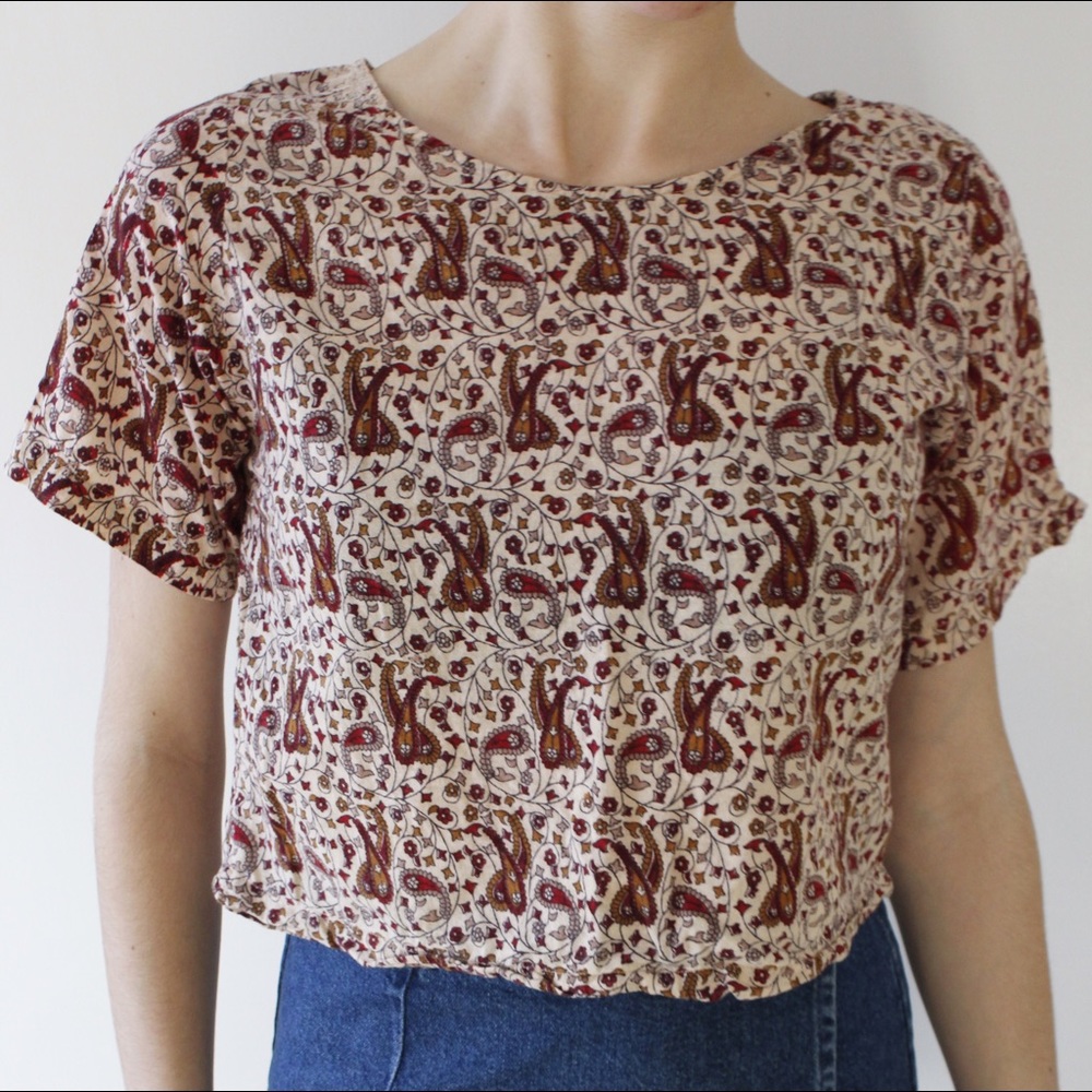 Vintage Paisley Crop Top