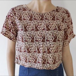 Vintage Paisley Crop Top