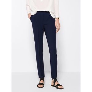 Massimo Dutti Deep Blue Crepe Trousers