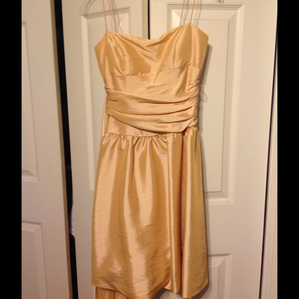 Cream Spaghetti-Strap Cocktail Dress