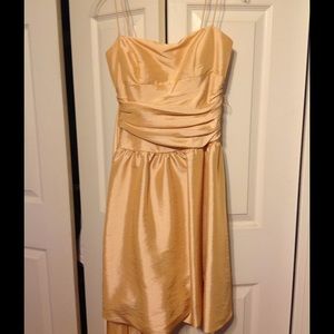 Cream Spaghetti-Strap Cocktail Dress