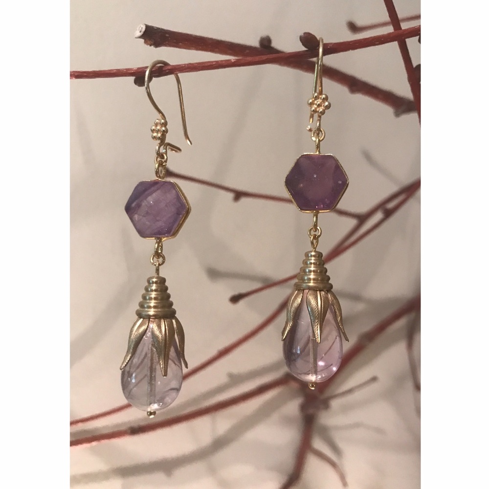 NWT Siren Song Vermeil and Amethyst Earrings