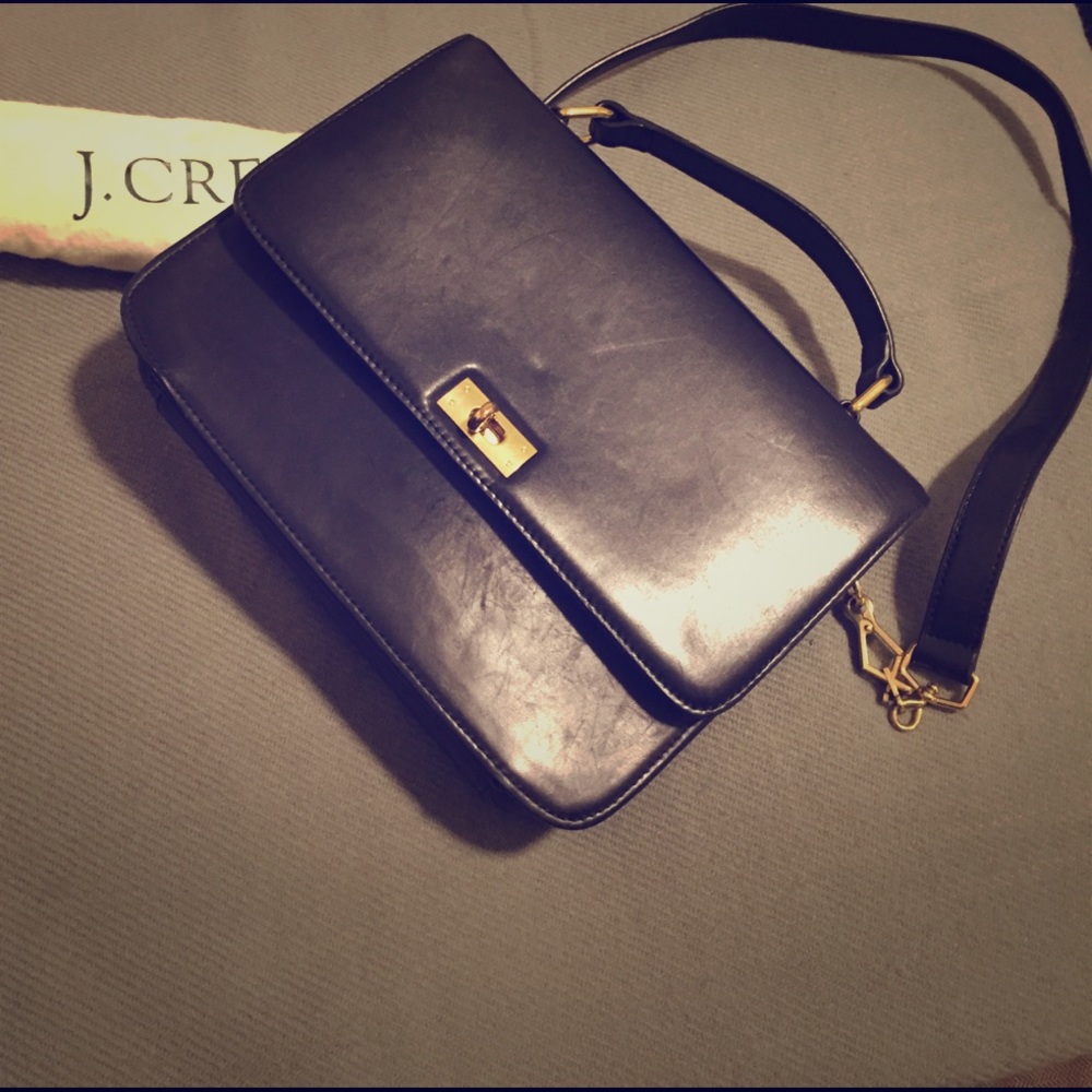 J.Crew Edie black leather shoulder bag