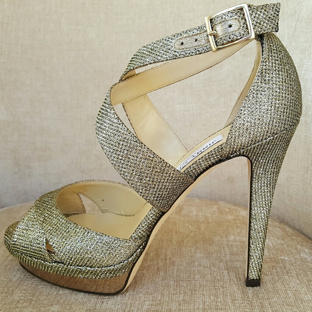 NIB Jimmy Choo Silver Glitter Kuki Pumps