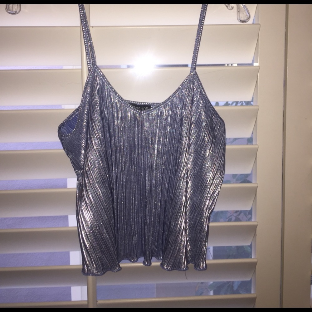 Topshop metallic crop top