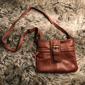 Aldo Cognac Faux Leather Crossbody