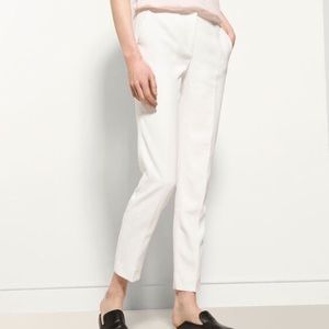Massimo Dutti Crepe Trousers in White
