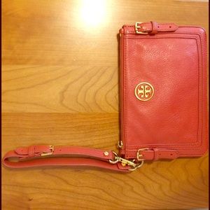 Orange/Gold Tory Butch Wristlet