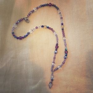 Custom Purple Beaded Drop Strand Necklace