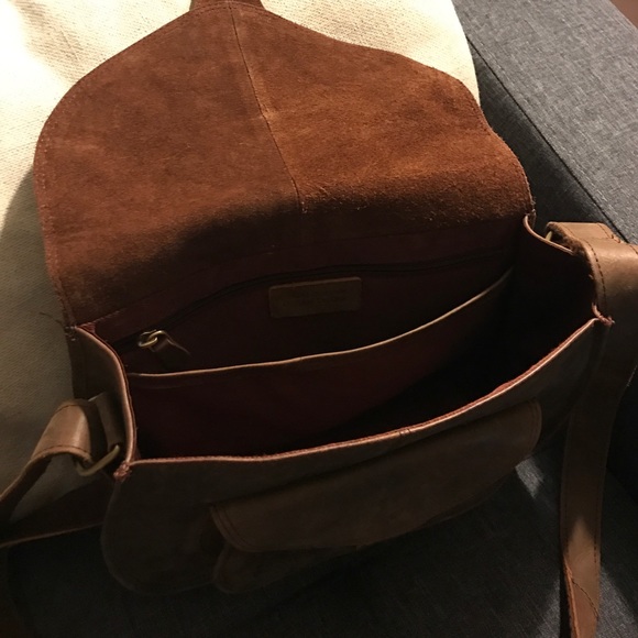 Genuine Leather Crossbody Satchel - Picture 3 of 5