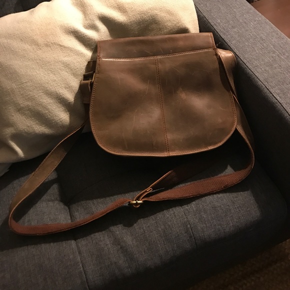 Genuine Leather Crossbody Satchel - Picture 4 of 5