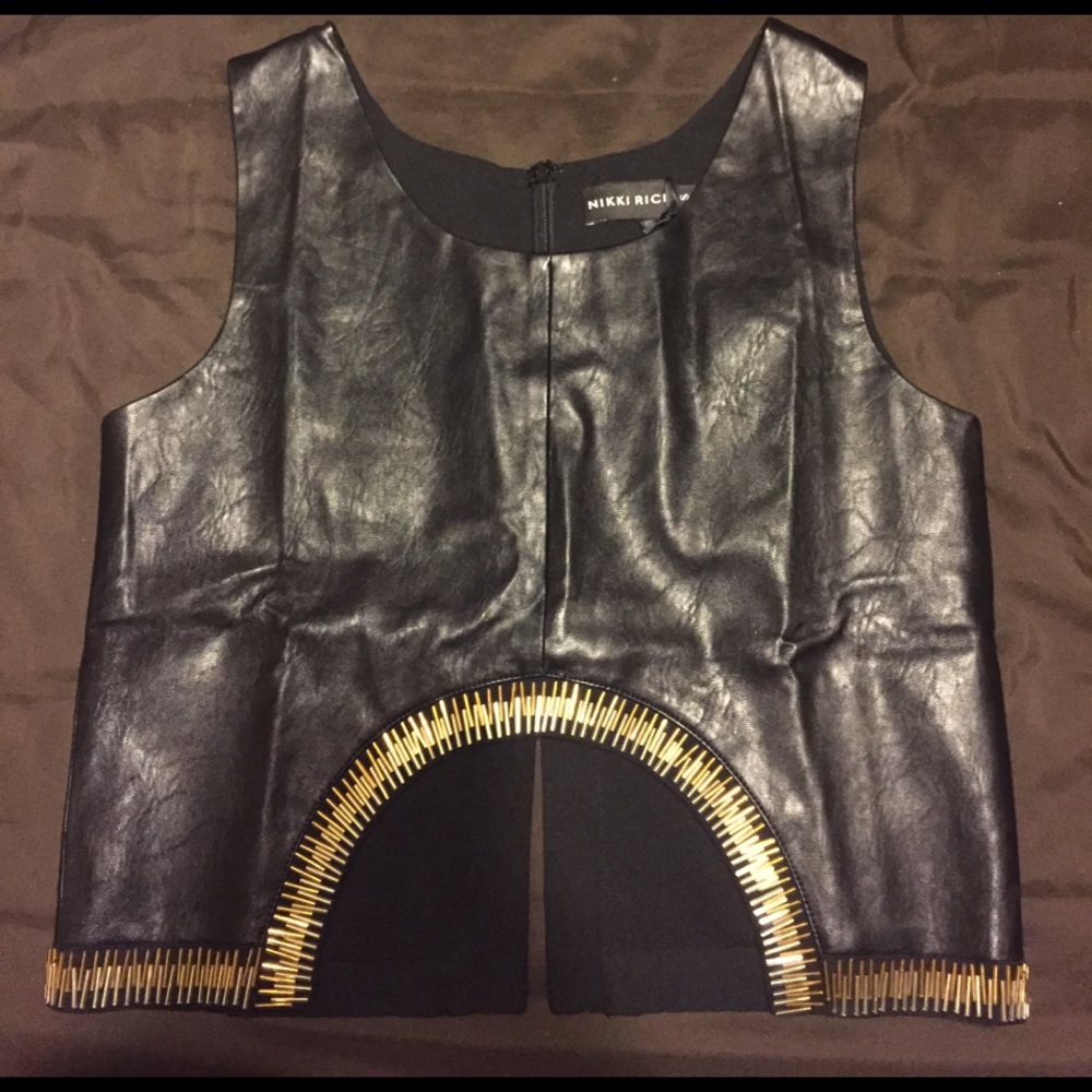 Fancy black and gold crop top