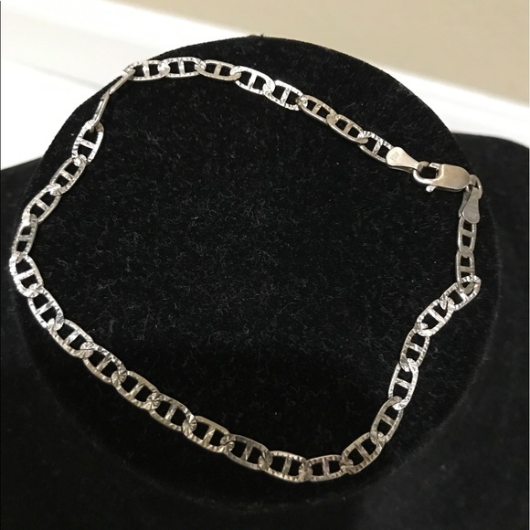 10k tested and hallmarked 417 white gold bracelet - Picture 2 of 6