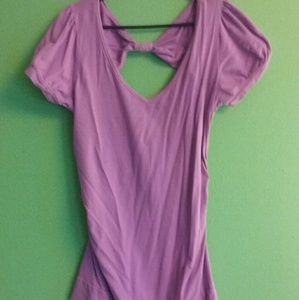 purple open back top/ tunic