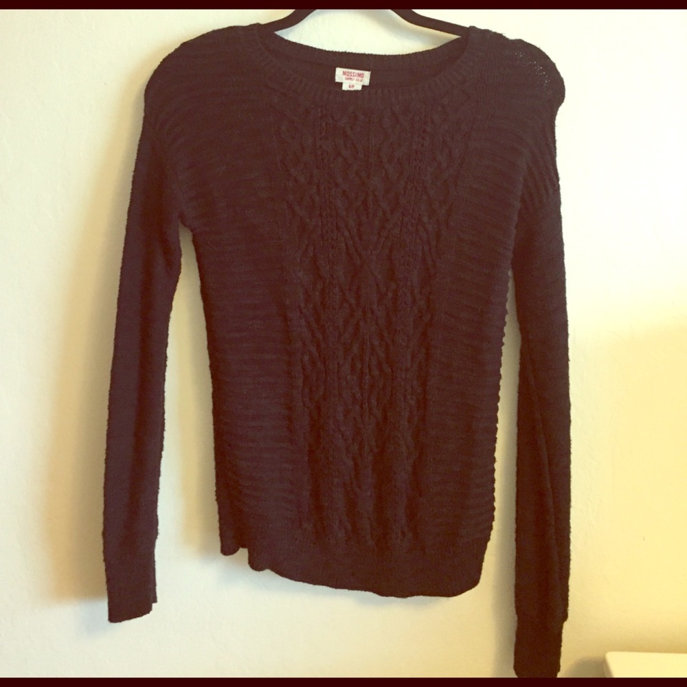 Black cable knit sweater