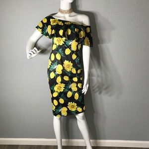 Yellow and black dress
