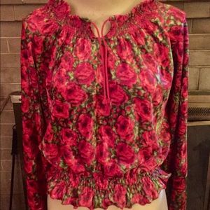 Vintage 90s velvet Betsey Johnson long sleeved top