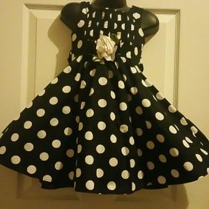 Poka dot black and white dress