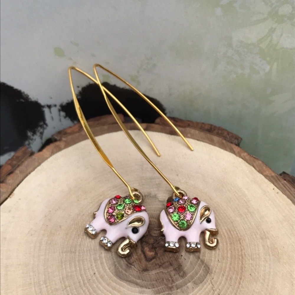 Elephant Dangle Earrings Bejeweled 🌹3 for $25🌹
