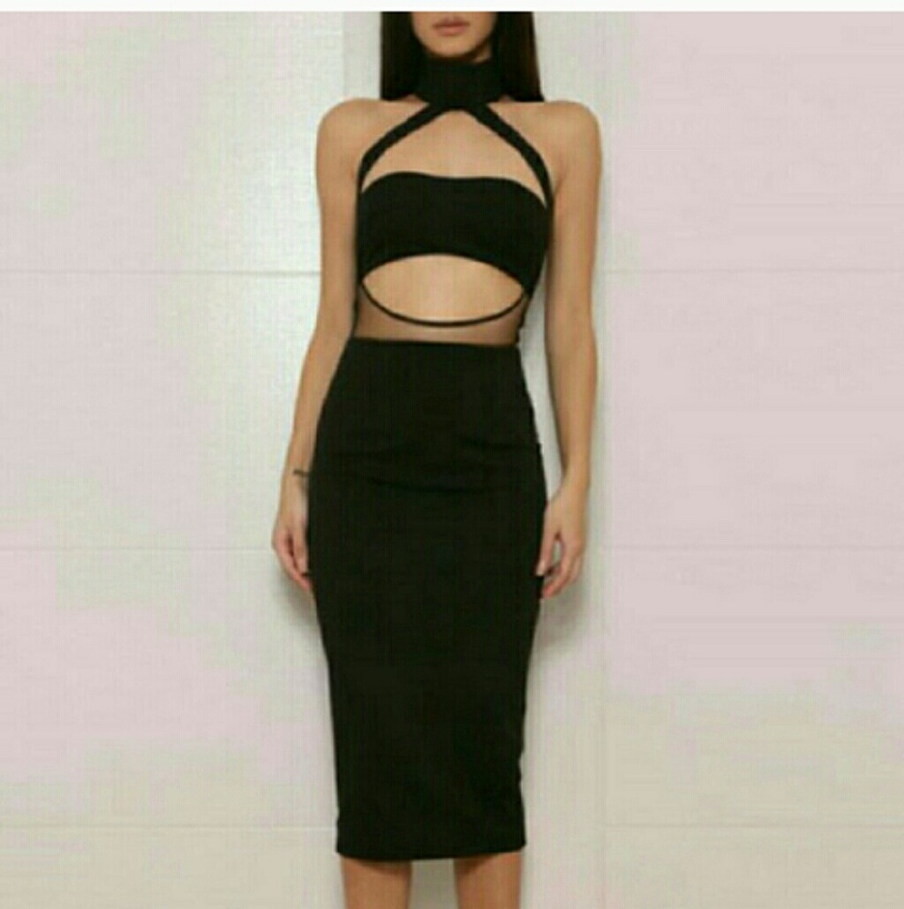 Black Halter Top Dress