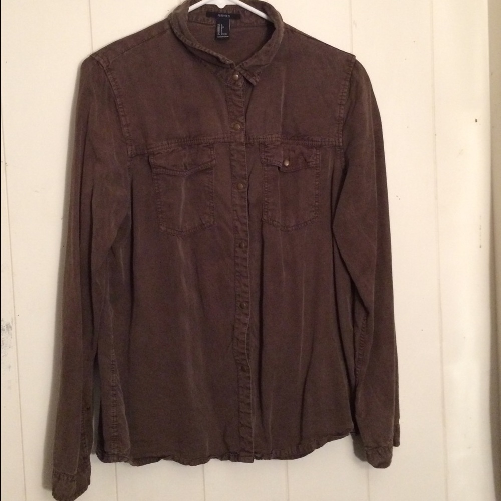 Army Green Washed Denim Jacket