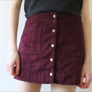Faux Suede Mini Skirt