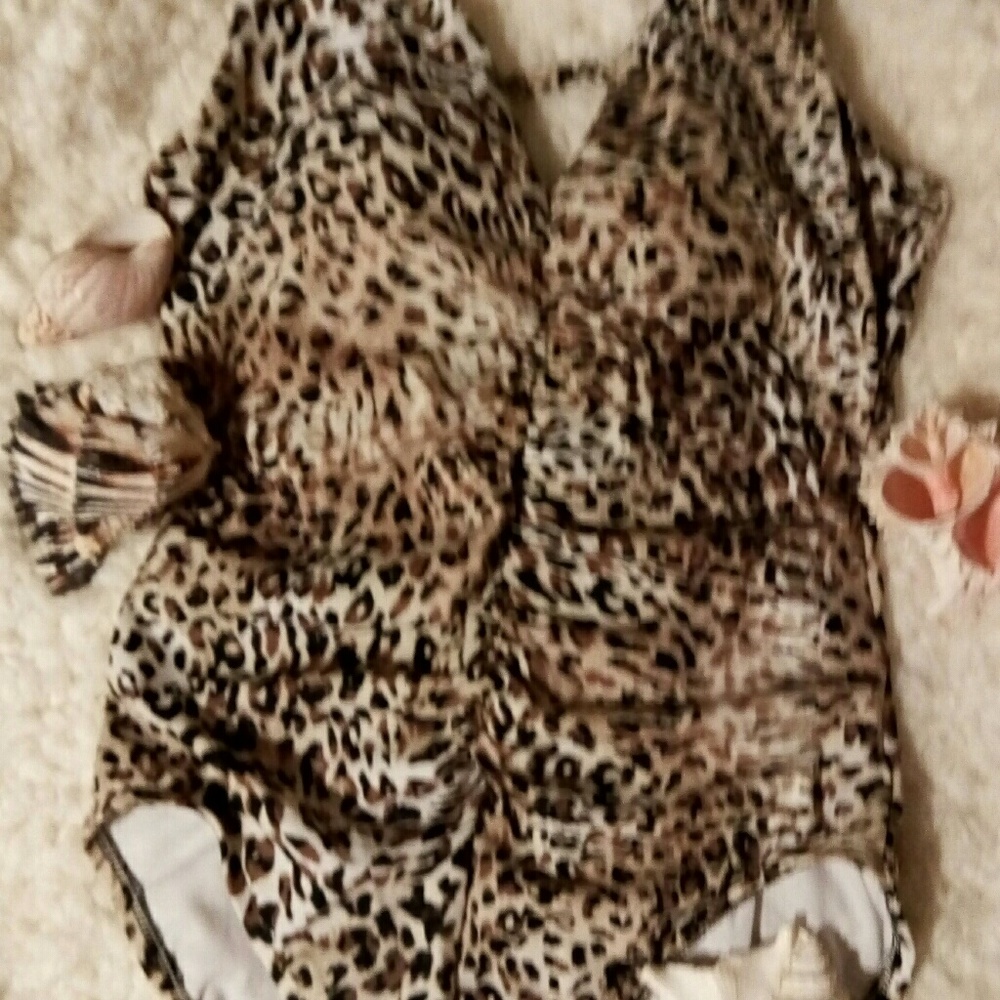 Leopard print bathing suit