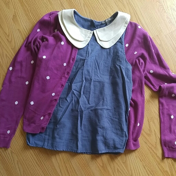 ModCloth Tops - Modcloth Peter pan collar button back blouse M