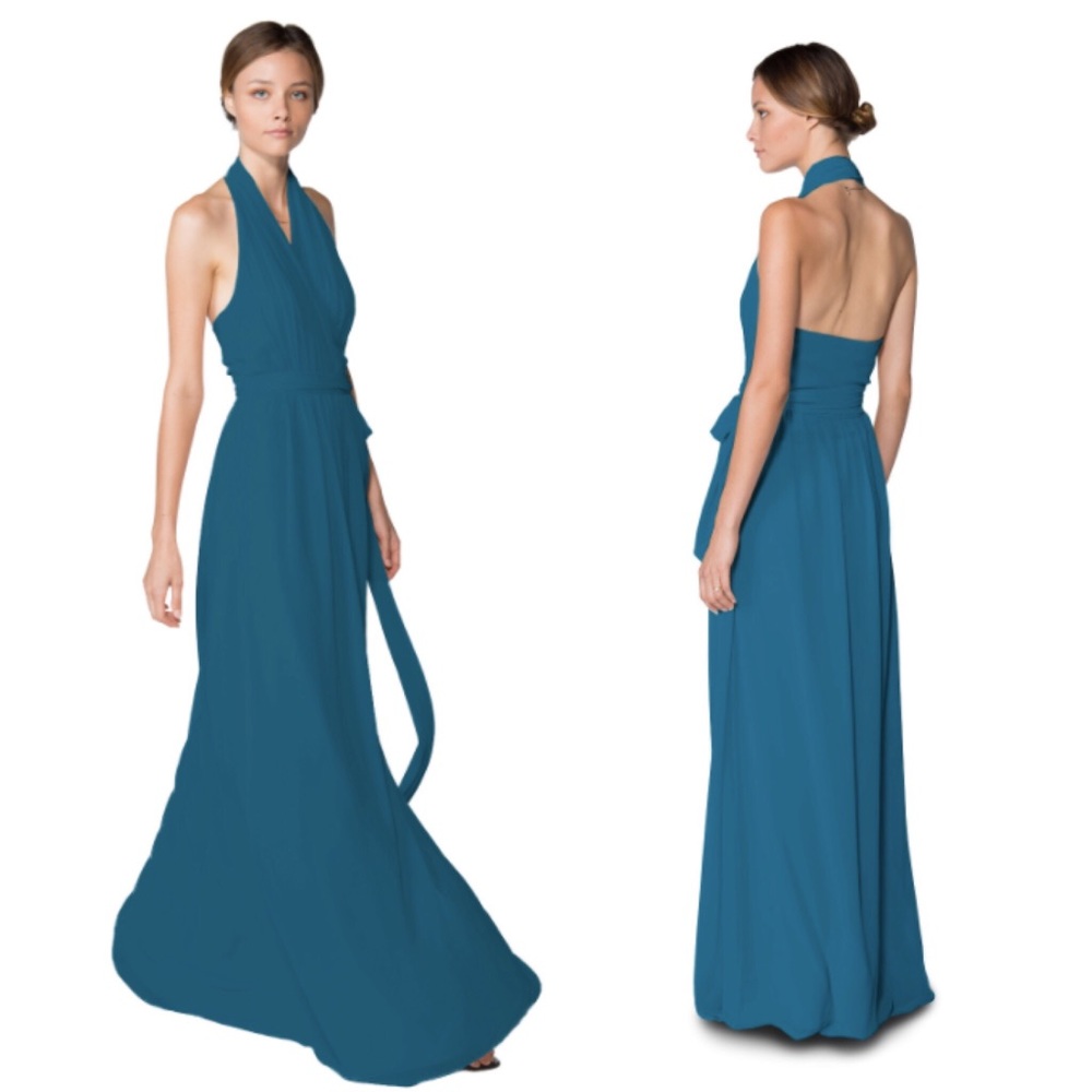 Turquoise Joanna August Wrap Bridesmaids Dress