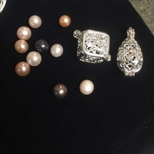 2pearl cages Sterling silver 1 box 1 tear