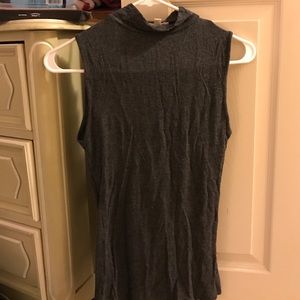 Simple grey high neck tank