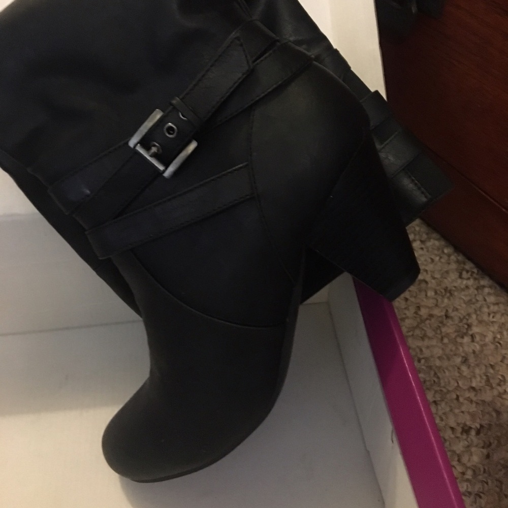 Leather boots.