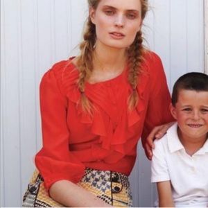 Anthropologie Maeve Nicoleta Ruffled Blouse