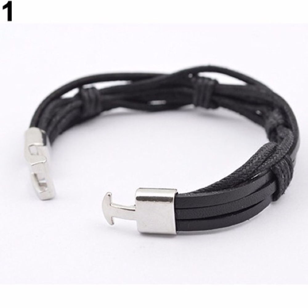 Men faux leather hand and