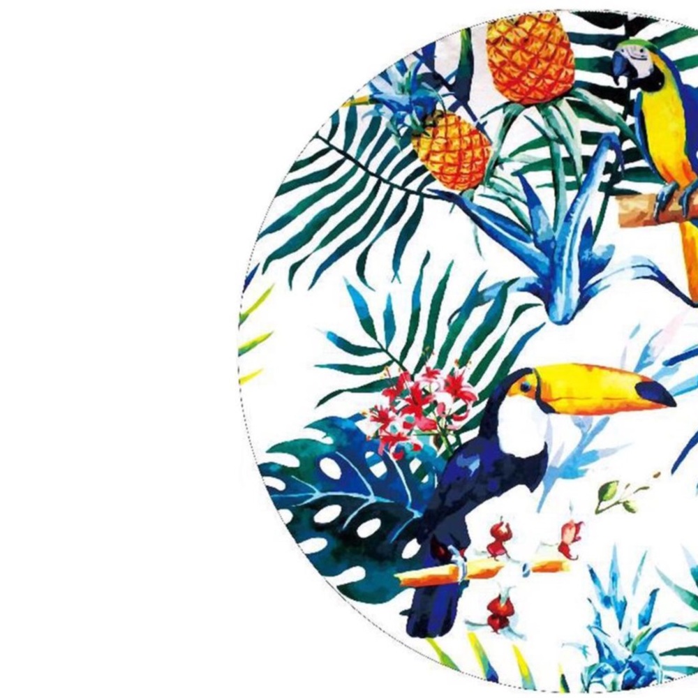 Tropical Bird Print 100% Cotton Beach Towel (thick