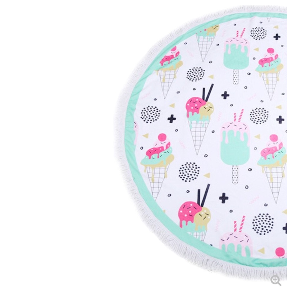 Ice Cream Print 100% Cotton Beach Towel ( thick )