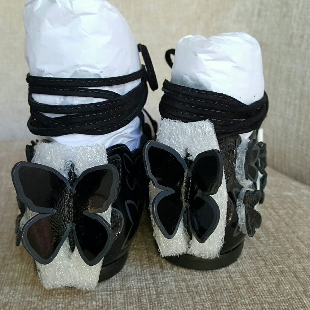 NIB Sophia Webster Black Suede Harmony Flats