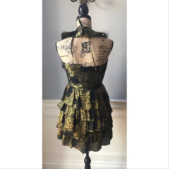 Juicy Couture NWT Black & Gold Dress Sz 6 - Picture 3 of 6
