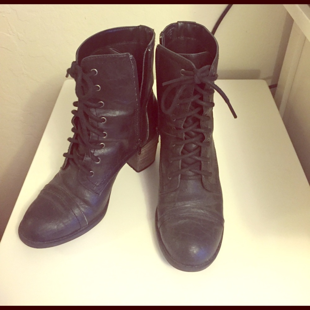 Black lace up boots
