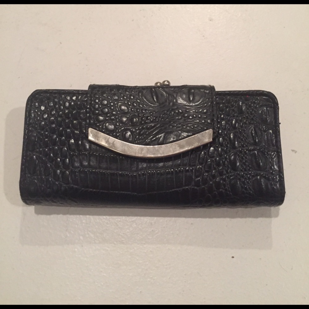 Faux Leather Black Clutch