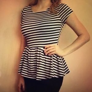 Striped Peplum Top