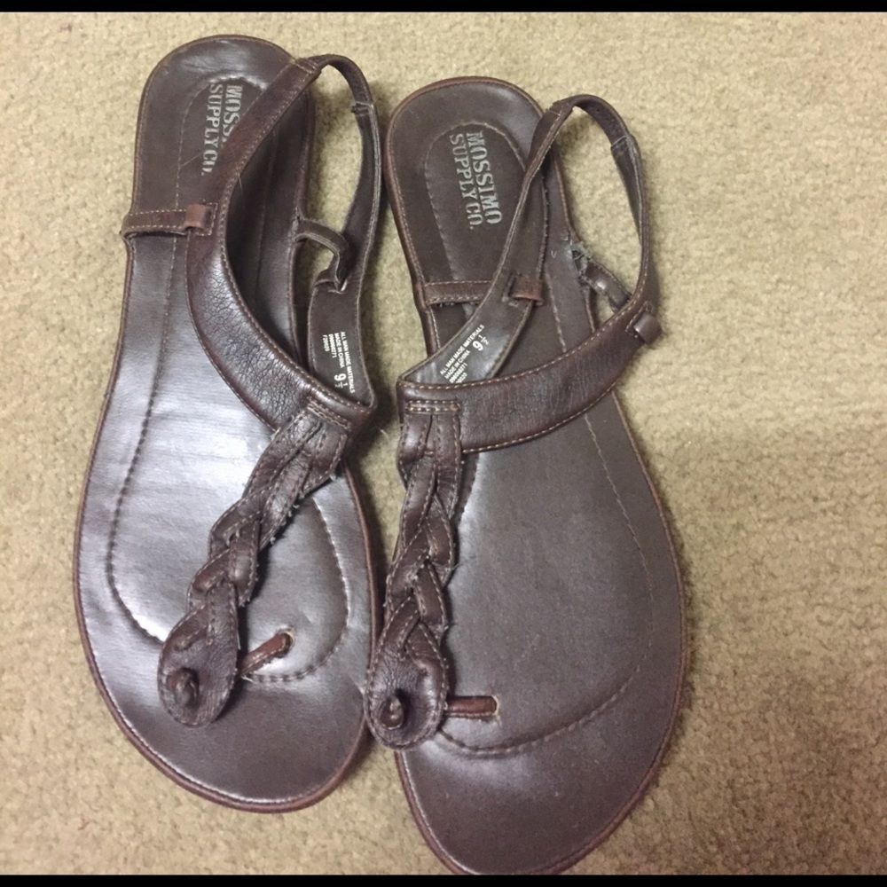 Dark brown braided sandals