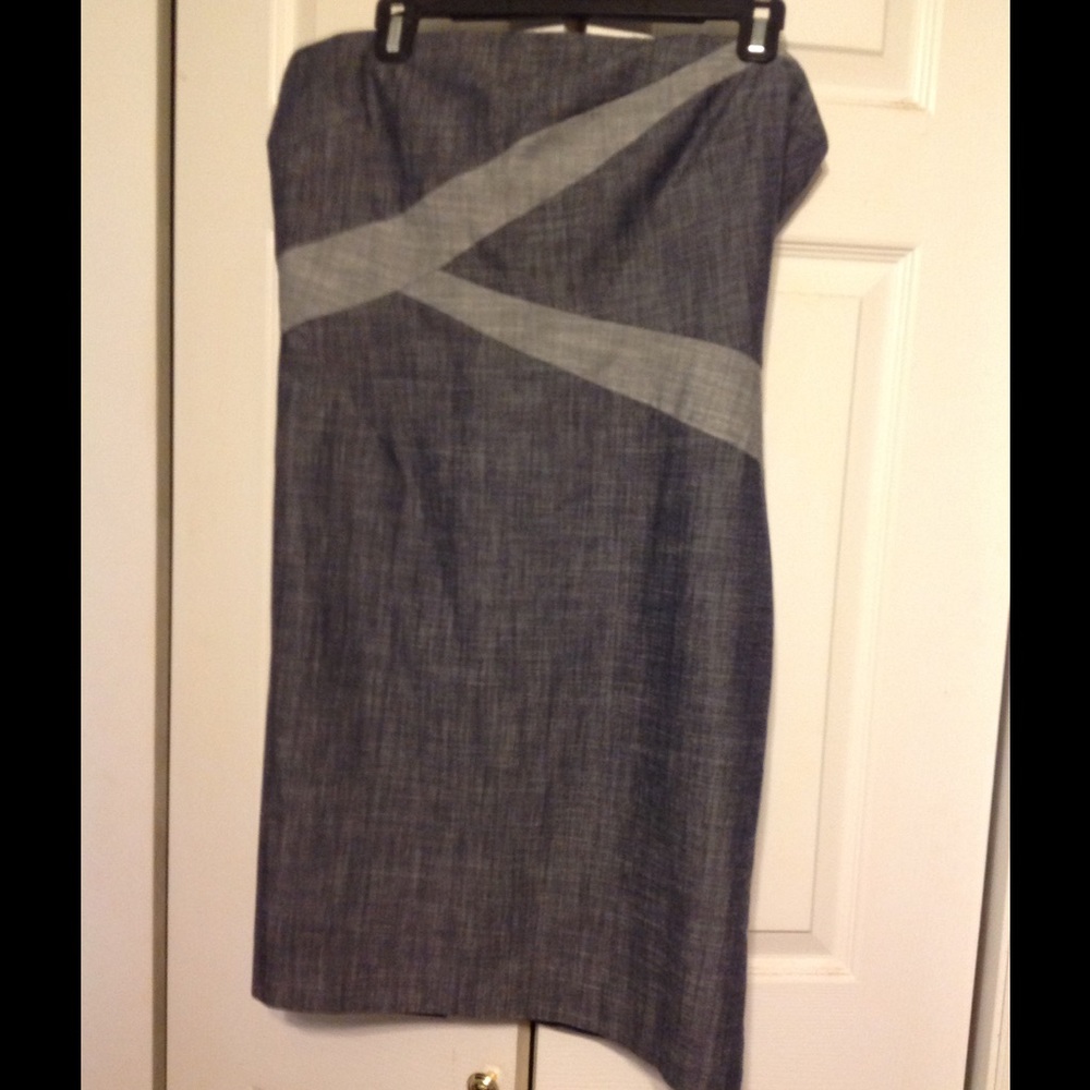 GIANNI BINI Strapless Denim Mini Dress
