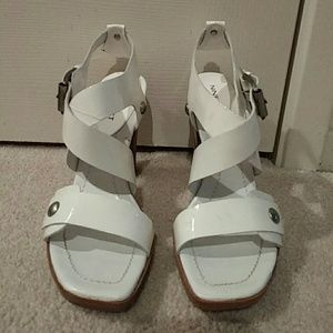 Nine west  white patent sandals
