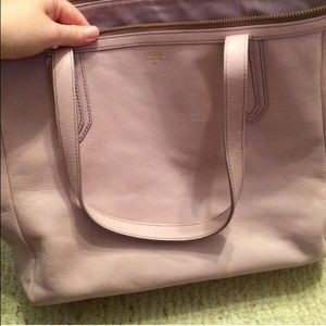 Fossil genuine leather soft pink tote